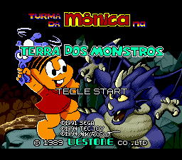 Turma da Monica na Terra dos Monstros title screen for Sega Mega Drive